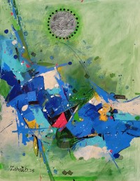 Zohaib Rind, 15 x 21 Inch, Acrylic on Paper, Abstract Painting, AC-ZR-335 Zohaib Rind, 15 x 21 Inch, Acrylic on Paper, Abstract Painting, AC-ZR-335